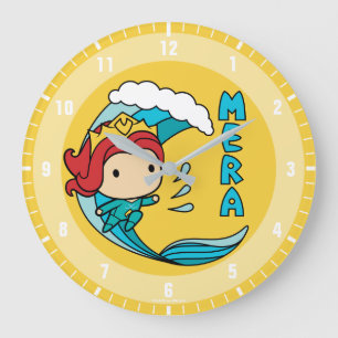 Grande Horloge Ronde Aquaman   Chibi Mera Riding Vague Graphique