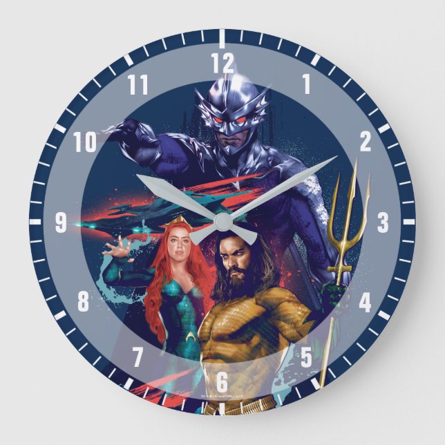 Grande Horloge Ronde Aquaman | King Orm contre Mera et Aquaman (Recto)
