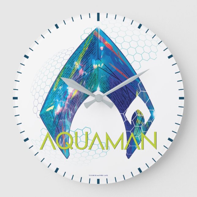 Grande Horloge Ronde Aquaman | Logo Aquaman modifié (Recto)