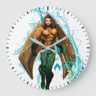 Grande Horloge Ronde Aquaman   Prince Orin Avec Logo Aquaman