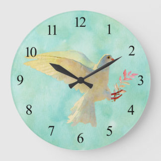 Grande Horloge Ronde Aquarelle 