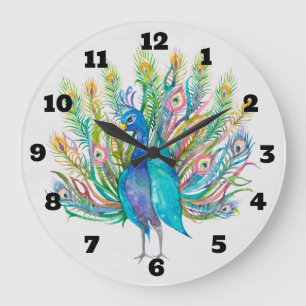 Grande Horloge Ronde Aquarelle