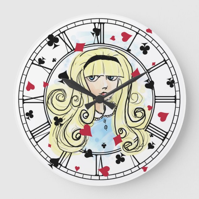 Grande Horloge Ronde Aquarelle Alice (Recto)