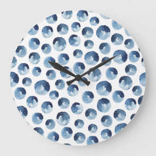 Grande Horloge Ronde Aquarelle dessinée à la main papier peint transpar