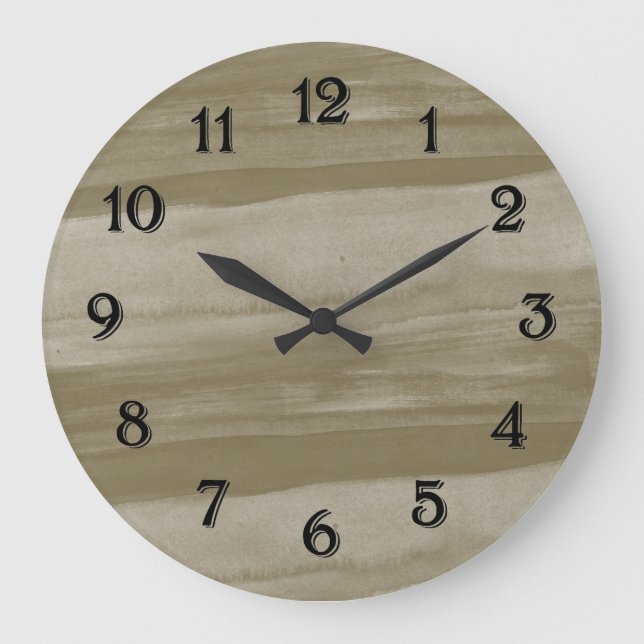 Grande Horloge Ronde Aquarelle dorée (Recto)