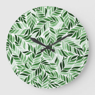 Grande Horloge Ronde Aquarelle tirée à la main Motif Abstrait sans cout