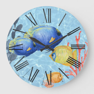 Grande Horloge Ronde Aquarium à poissons tropicaux