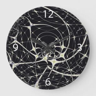 Grande Horloge Ronde Araignée dorée Abstraite
