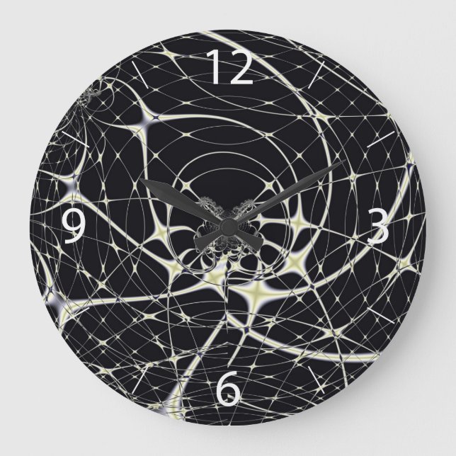 Grande Horloge Ronde Araignée dorée Abstraite (Recto)