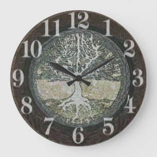 Grande Horloge Ronde Arbre de la vie