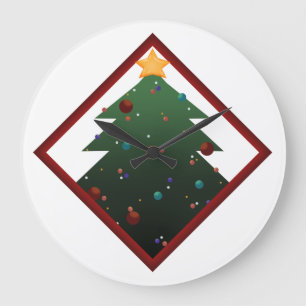 Grande Horloge Ronde Arbre de Noël