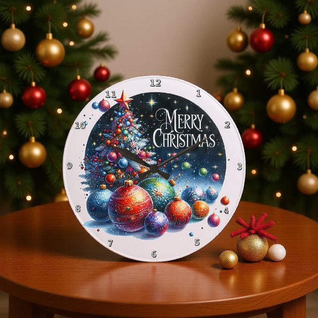 Grande Horloge Ronde Arbre de Noël et ornements festifs (Créateur téléchargé)