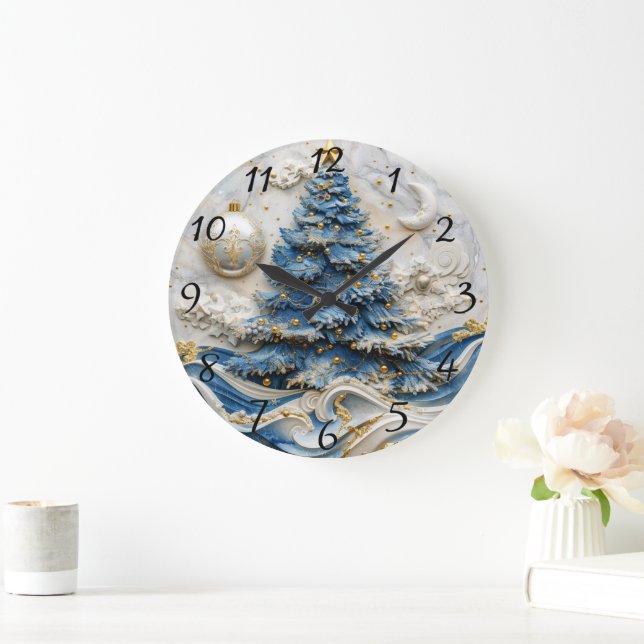 Grande Horloge Ronde Arbre de Noël Timekeeper Beauté (Maison)