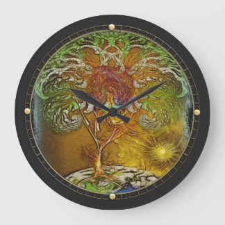 Grande Horloge Ronde Arbre De Vie