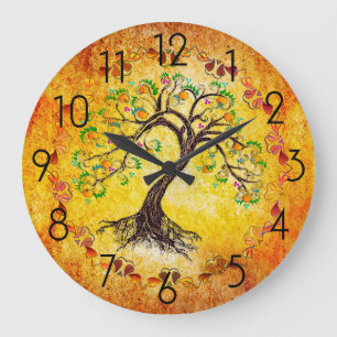 Grande Horloge Ronde Arbre de vie