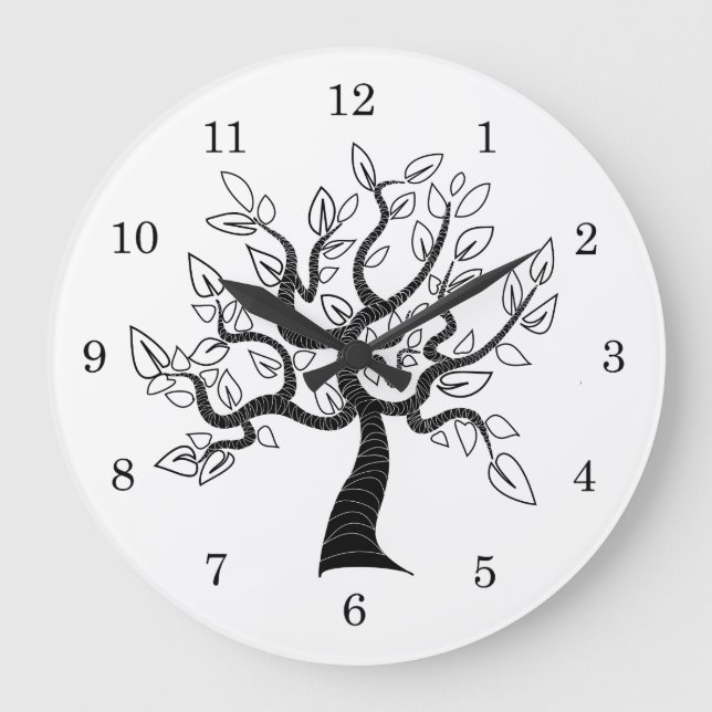 Grande Horloge Ronde Arbre de vie Art (Recto)