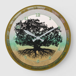 Grande Horloge Ronde ARBRE DE VIE Ciel et Terre