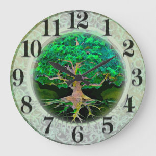 Grande Horloge Ronde Arbre de vie Santé et prospérité