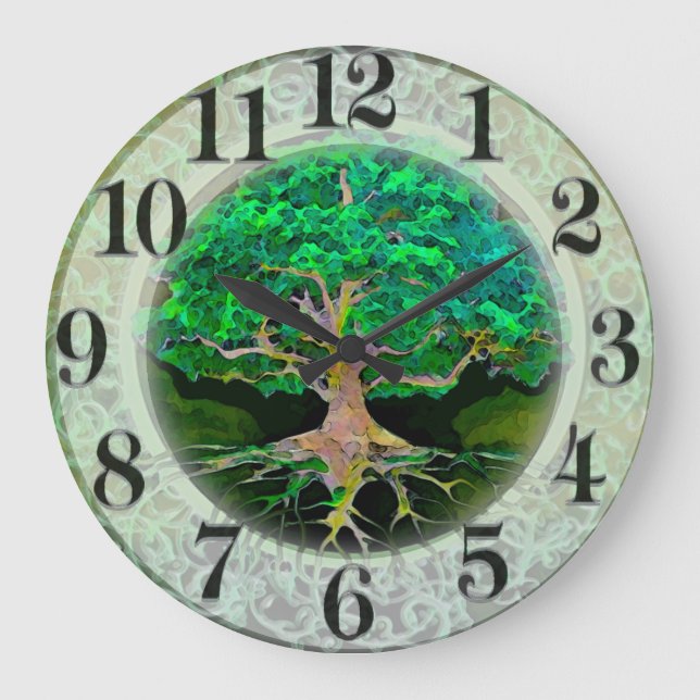 Grande Horloge Ronde Arbre de vie Santé et prospérité (Recto)