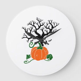 Grande Horloge Ronde arbre d'Halloween Chemises d'automne Sweatshirt d'