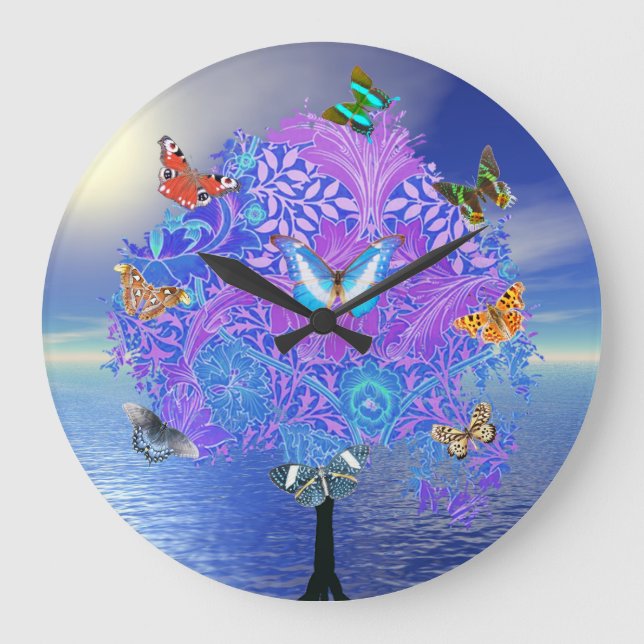 Grande Horloge Ronde Arbre papillon (Recto)