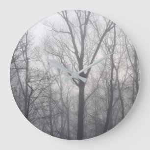 Grande Horloge Ronde Arbres brumeux