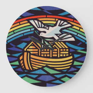 Grande Horloge Ronde Arche de Noé avec l'Esprit Saint