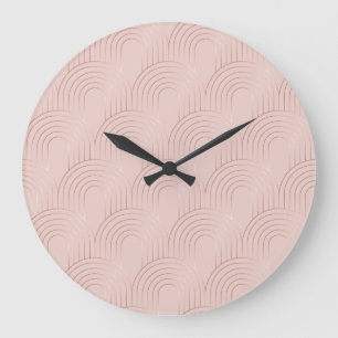 Grande Horloge Ronde Arches Art Déco   Élégantes arabesques modernes vi