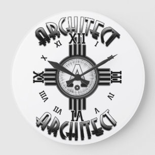 Grande Horloge Ronde Architect Retro - Architectes Merch