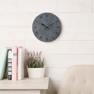 Grande Horloge Ronde Ardoise toscane stuc version plus tranchante
