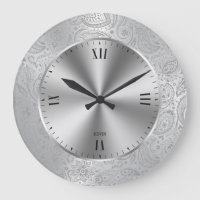 Argent métallique brillant et Paisley Vintage