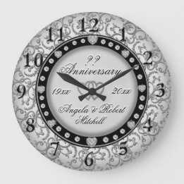 Grande Horloge Ronde Argent pour chaque année