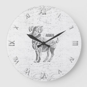 Grande Horloge Ronde Aries Zodiac symbole de Wall Clock Round or Square