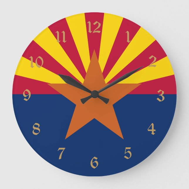 Grande Horloge Ronde Arizona Drapeau : Réglage de Star Sun, État du cui (Recto)
