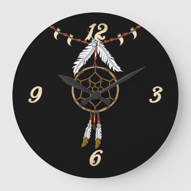 Grande Horloge Ronde Arizona Dream Catcher Mur Clock (Recto)