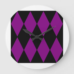 Grande Horloge Ronde arlecchino noir violet