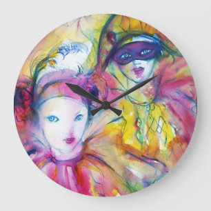 GRANDE HORLOGE RONDE ARLECCHINO PIERO ET COLOMBINA