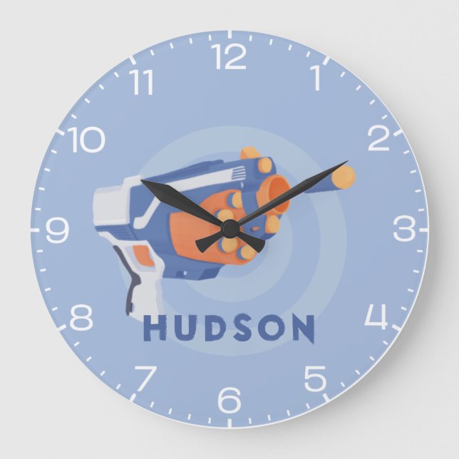 Grande Horloge Ronde Arme à fléchettes en mousse conception personnalis (Recto)