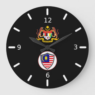 Grande Horloge Ronde Armoiries du drapeau malaisien