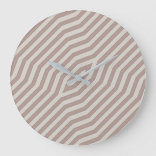 Grande Horloge Ronde Arrière - plan de bandes diagonales symétriques 12