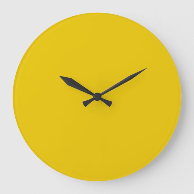 Grande Horloge Ronde Arrière - plan de couleur Sun Bright Yellow Solid  (Recto)