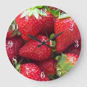 Grande Horloge Ronde Arrière - plan de fraises