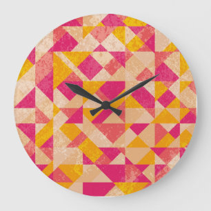 Grande Horloge Ronde Arrière - plan de néon or, effets de lumière color