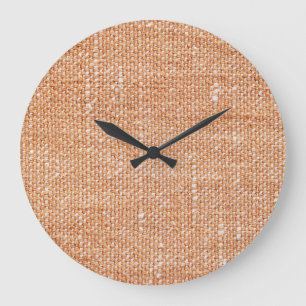 Grande Horloge Ronde Arrière - plan de texture de toile de lin Brown