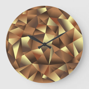 Grande Horloge Ronde Arrière - plan en polygone : Art Abstrait texturé