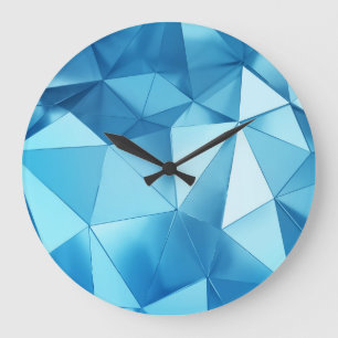Grande Horloge Ronde Arrière - plan géométrique à trois dimensions, ble