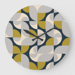 Grande Horloge Ronde Arrière - plan rétro Vintage géométrique moderne