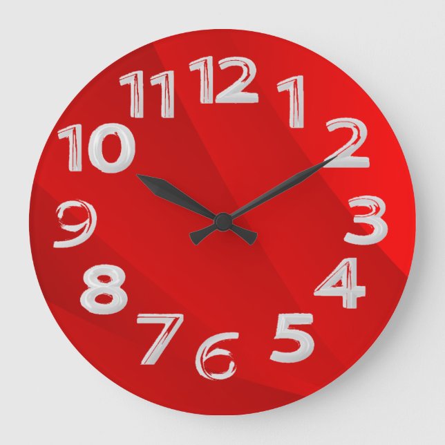 Grande Horloge Ronde Arrière - plan rouge simple (Recto)