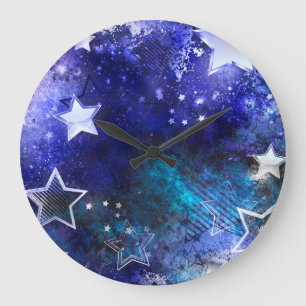Grande Horloge Ronde Arrière - plan spatial avec étoiles
