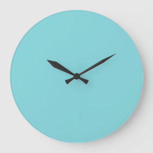 Grande Horloge Ronde Arrière - plan Turquoise Aqua personnalisé bleu 